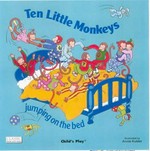 Ten little monkeys : jumping on the bed.